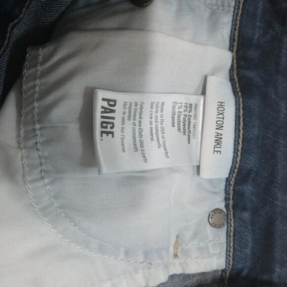 Paige Hoxton Side Stripes Raw hem Ankle Jeans Size 29 in Blue Color - Picture 11 of 16